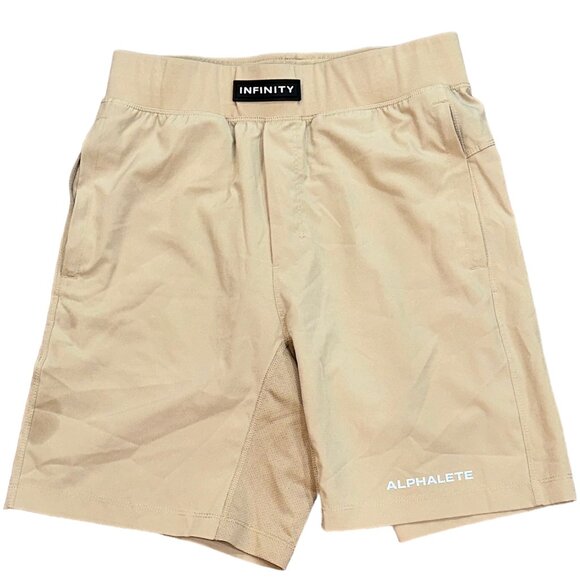 Alphalete Infinity Gym Shorts Tan 8